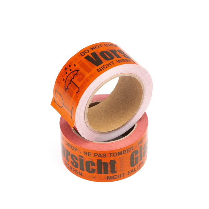 PVC-Klebeband 50mm 66lfm "Vorsicht Glas"