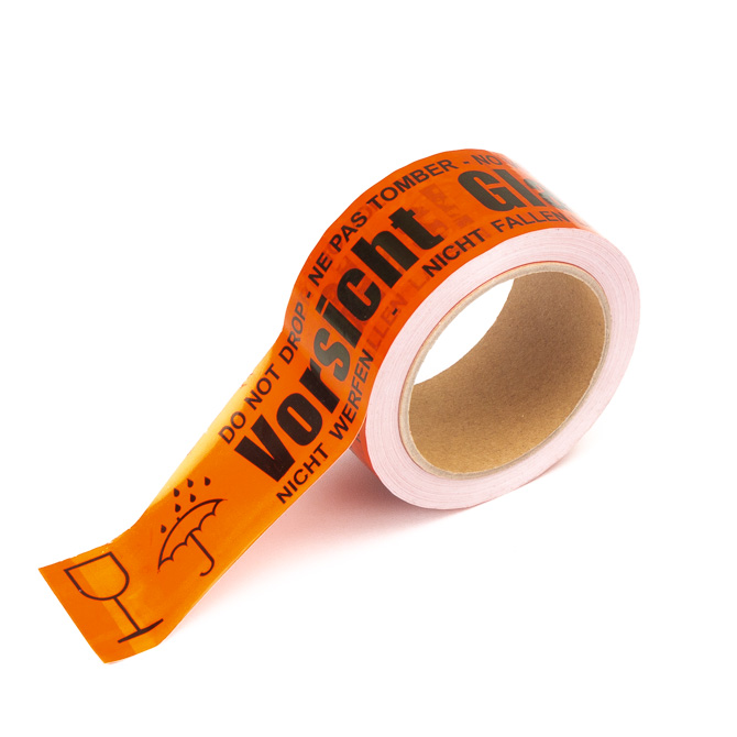 PVC-Klebeband 50mm 66lfm "Vorsicht Glas"