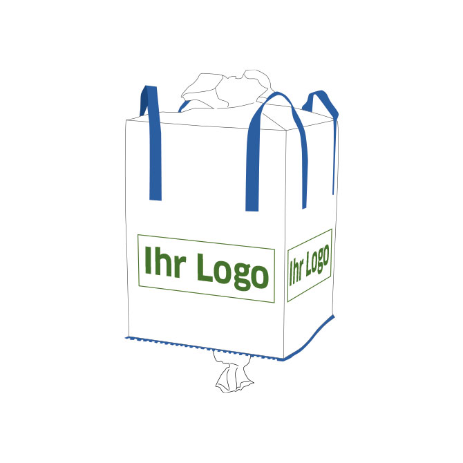 Bigbag SCHAL 90x90x115cm - oben mit Schürze - Boden mit Auslauf