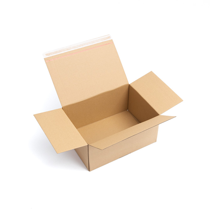 Versandkarton Easy-Box mit Klebestreifen und Aufreißfaden 430x310x200mm offen