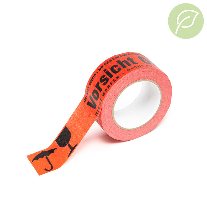 Papierklebeband 50mm 50lfm <em class="search-results-highlight">rot</em>  - "Vorsicht Glas!" -