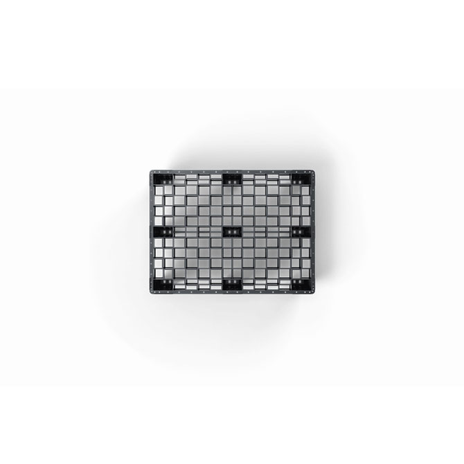 Kunststoffpalette 800x600x130mm Nest H3 Oberseite