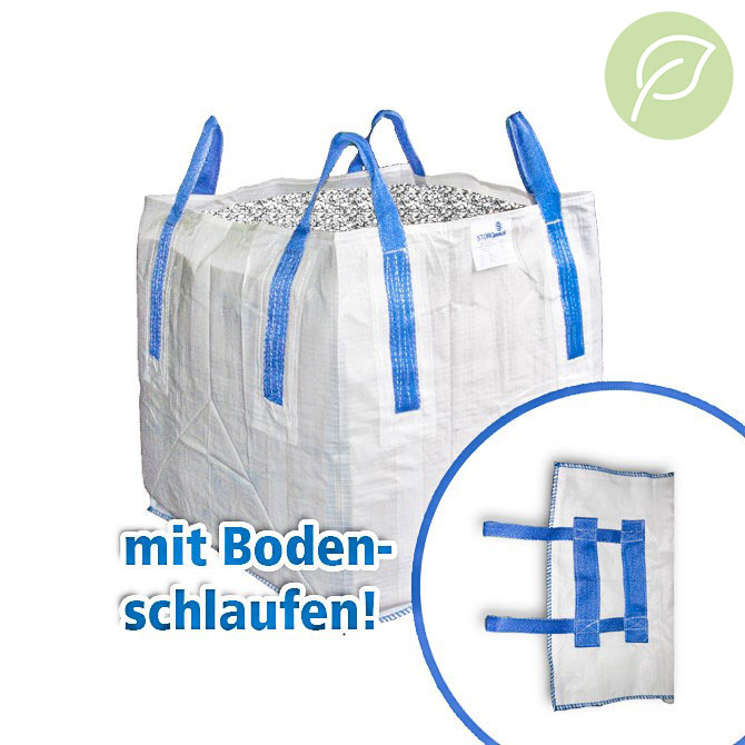 Bigbag 90x90x90cm STEIN - 1.500 kg mit Bodenschlaufen  -recycled PP-