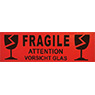 Warnetikett Vorsicht Glas