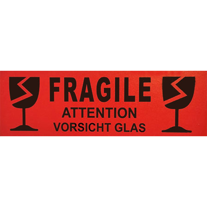 Warnetikett Vorsicht Glas Warnetikett Vorsicht Glas