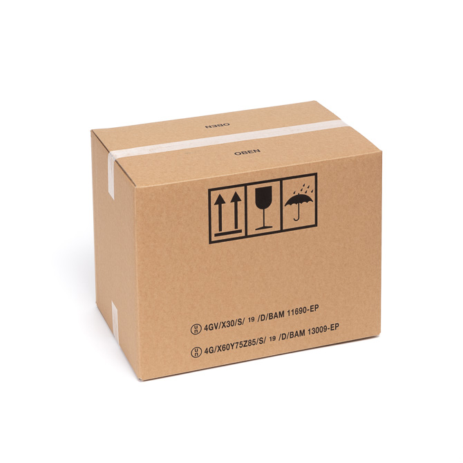Gefahrgutkarton 570x370x430mm Fefco 0201 2.80BC GV70 Gefahrgutkarton 570x370x430mm Fefco 0201 2.80BC GV70