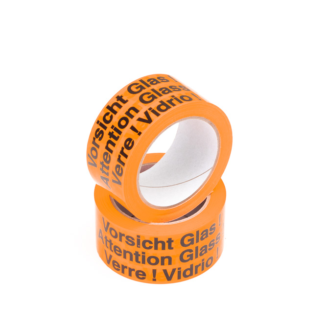 PVC-Klebeband 50mm 66lfm oran. -Vorsicht