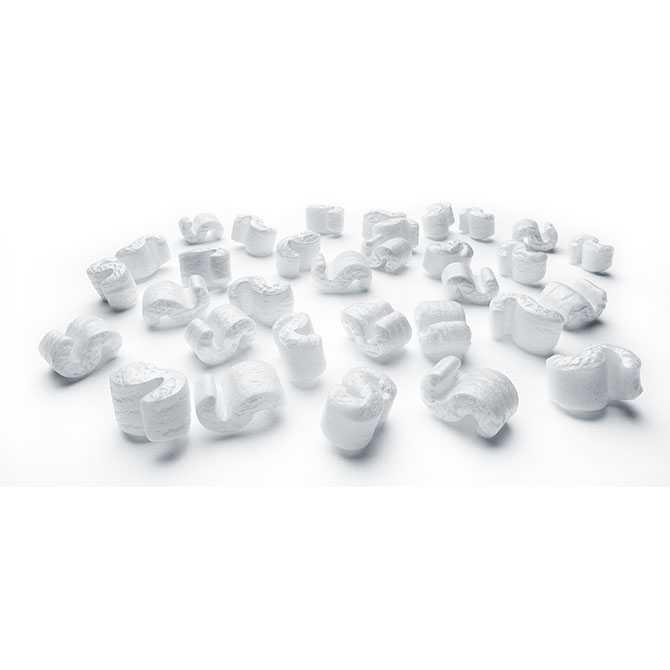 Verpackungschips Pelaspan® white im Sack á 0,5 cbm