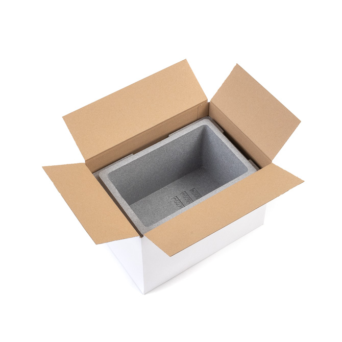 Isolierbox aus Neopor® mit Deckel und Umkarton 7,3 l, "211"