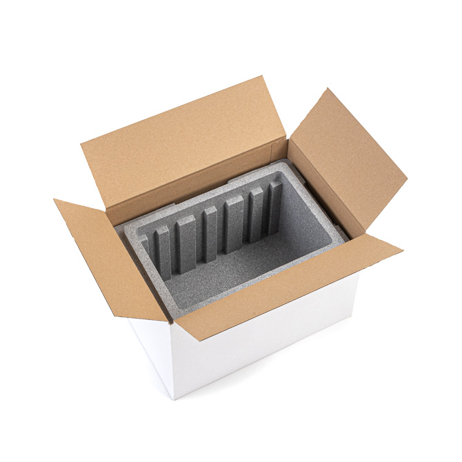 Isolierbox aus Neopor® mit Deckel und Umkarton 7,3 l, "211" (Akku-Version)