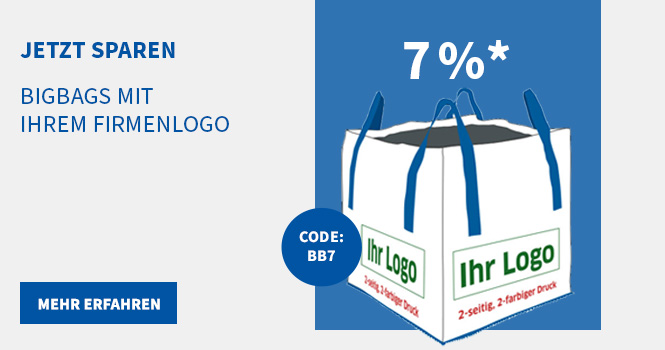 7 % auf bedruckte Bigbags  7 % auf bedruckte Bigbags