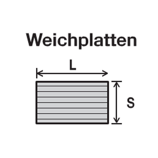 Wellpapp-Weichplatte 1200x570x14mm Profi