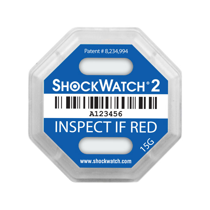 Shockwatch 2 m. Label blau 15g/50ms