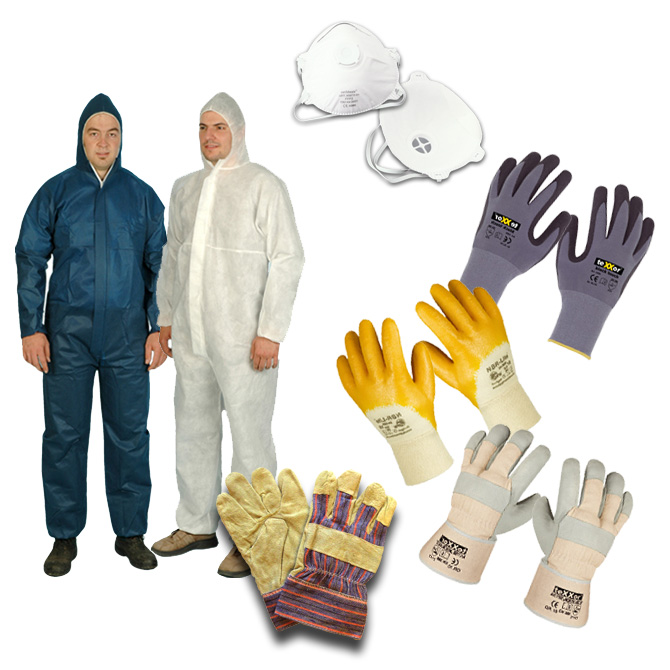 Arbeitsschutz: Masken, Anzüge und Handschuhe 