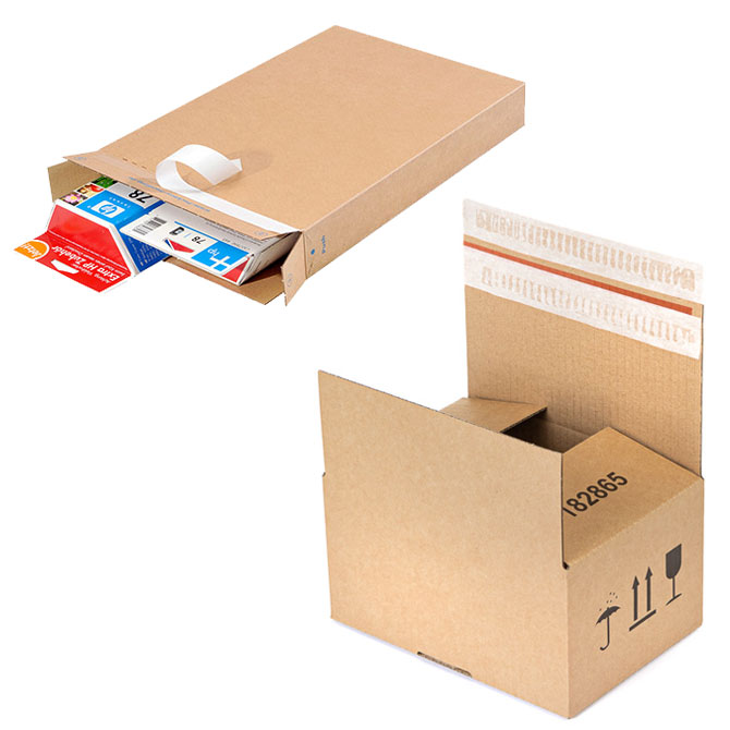 Versandkartons mit Klebestreifen Versandkartons mit Klebestreifen